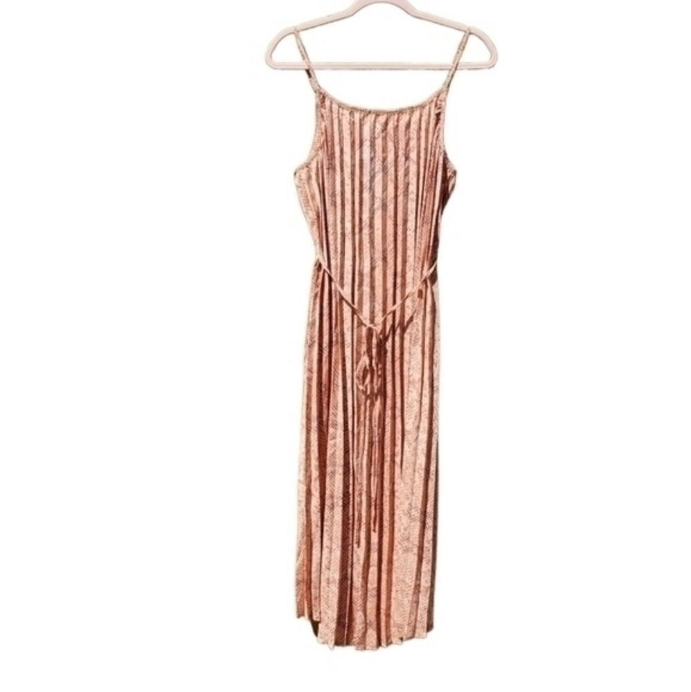 Ava & Viv Pink Snakeskin Pleated Midi Dress‎ 1X NWT